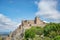 Panoramic view of Gardens and medieval castle from Marvao, Portalegre, Alentejo Region, Portugal.