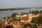 Panoramic view from the Gardos hill in Zemun with Saint Nicholas church, Belgrade, Serbia