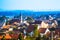 Panoramic view from Gardos, Zemun, with church tower in Belgrade