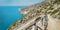 Panoramic view of Gargano coast near Marina of Mattinata with hiking trail