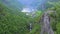 Panoramic view of Geiranger seaport, Norway.