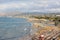 Panoramic view of Georgioupoli beach. Crete, Greece.