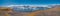 Panoramic view of Glacier Lagoon with icebergs and hikers, Jokulsarlon, Iceland, summer time