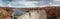 Panoramic view of Glen Canyon Dam and bridge. Arizona