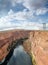 Panoramic view from Glen Canyon Dam to Colorado river. Arizona