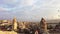 Panoramic view of Goreme, Turkey with hot-air ballons