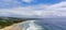 Panoramic view of the gorgeous Plettenberg Bay beach and town from the peninsula of the Robberg Nature Reserve