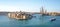 Panoramic View of the Grand Harbour of Valletta, Malta.  Medieval forts with bastions,  Three City of Birgu, Senglea and Cospicua