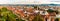 Panoramic view at Graz city with his famous buildings. Famous tourist destination in Austria