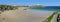 Panoramic view of Great Western beach in Newquay.