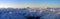 Panoramic view of Greater Caucasus in sunrise