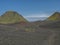 Panoramic view on green Hattafell mountain in Volcanic landscape behind Emstrur camping site on Laugavegur trek in area