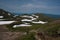 Panoramic view on green slopes around Mount Kurodake