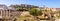 Panoramic view of Hadrian`s Library in Athens, Greece. Famous Acropolis in distance