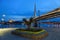 Panoramic view of Halic metrobridge, Golden Horn and Suleymaniye mosque