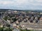 Panoramic view of Halifax in west yorkshire with rows of terraced streets buildings roads and surrounding countryside