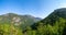 Panoramic view in the Hautes-gorges-de-la-riviÃ¨re-Malbaie national park, in Quebec