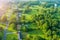 Panoramic view height landscape Boiling Springs town the sleeping area of American small town in South Carolina US