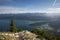 Panoramic view from Herzogstand to Walchensee.