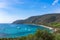 Panoramic view of the hidden blue lagoon of Elba Island