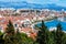 Panoramic view from high on Croatian city of Split