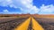 Panoramic view from highway in monument valley in Arizona and Utah