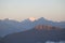 Panoramic View Himalaya Sunrise Snow Covered mountain