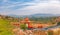 Panoramic view of Hindu temple and Ajmer city India