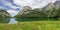 Panoramic view of the Hinterer Gosausee in northerly direction