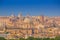 Panoramic view of historic center of Rome, Italy. Beautiful view of Rome, sunny summer evening. Aerial panoramic cityscape of Rome