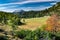 Panoramic view of Hochschwab mountain village Hainzleralm, Autumn vibes in mountain range Hochschwab, Styria, Austrian Alps,