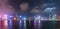 Panoramic view of Hong Kong city skyline at night