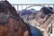 Panoramic view of Hoover Dam and bypass bridge