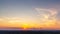 Panoramic view of the horizon and colorful sunset on the outskirts of the city