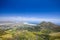 Panoramic view of Hout Bay, a town near Cape Town, South Africa, in a valley on the Atlantic seaboard of the Cape Peninsula