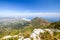Panoramic view of Hout Bay, a town near Cape Town, South Africa, in a valley on the Atlantic seaboard of the Cape Peninsula