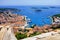 Panoramic view of Hvar town from the Spanish Fortress in Croatia