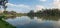 Panoramic view of Ibirapuera Park Lake and Sao Paulo Obelisk - Sao Paulo, Brazil