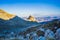 Panoramic view of idyllic mountain scenery with traditional chalets. Zabljak, Durmitor, Montenegro. Travel around