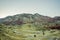 Panoramic view of idyllic mountain scenery with traditional chalets. Zabljak, Durmitor, Montenegro. Travel around