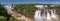 Panoramic view of Iguazu Falls gorge and Salto Tres Mosqueteros, Argentina ina