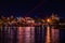 Panoramic view of illuminated buildings in United Kingdom and Canada Pavillions at Epcot 8