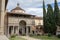 Panoramic view of inner garden of Basilica di Santa Croce