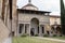 Panoramic view of inner garden of Basilica di Santa Croce