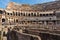 Panoramic view of inside part of  Colosseum in city of Rome, Italy