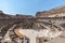 Panoramic view of the inside of Rome Colosseum in a sunny day