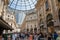 Panoramic view of interior of Galleria Vittorio Emanuele II