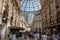 Panoramic view of interior of Galleria Vittorio Emanuele II