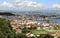 Panoramic view of the island of Arousa in Pontevedra, Spain.