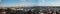 Panoramic view of Istanbul at sunset from the Galata tower (Turkey). Bosphorus Strait